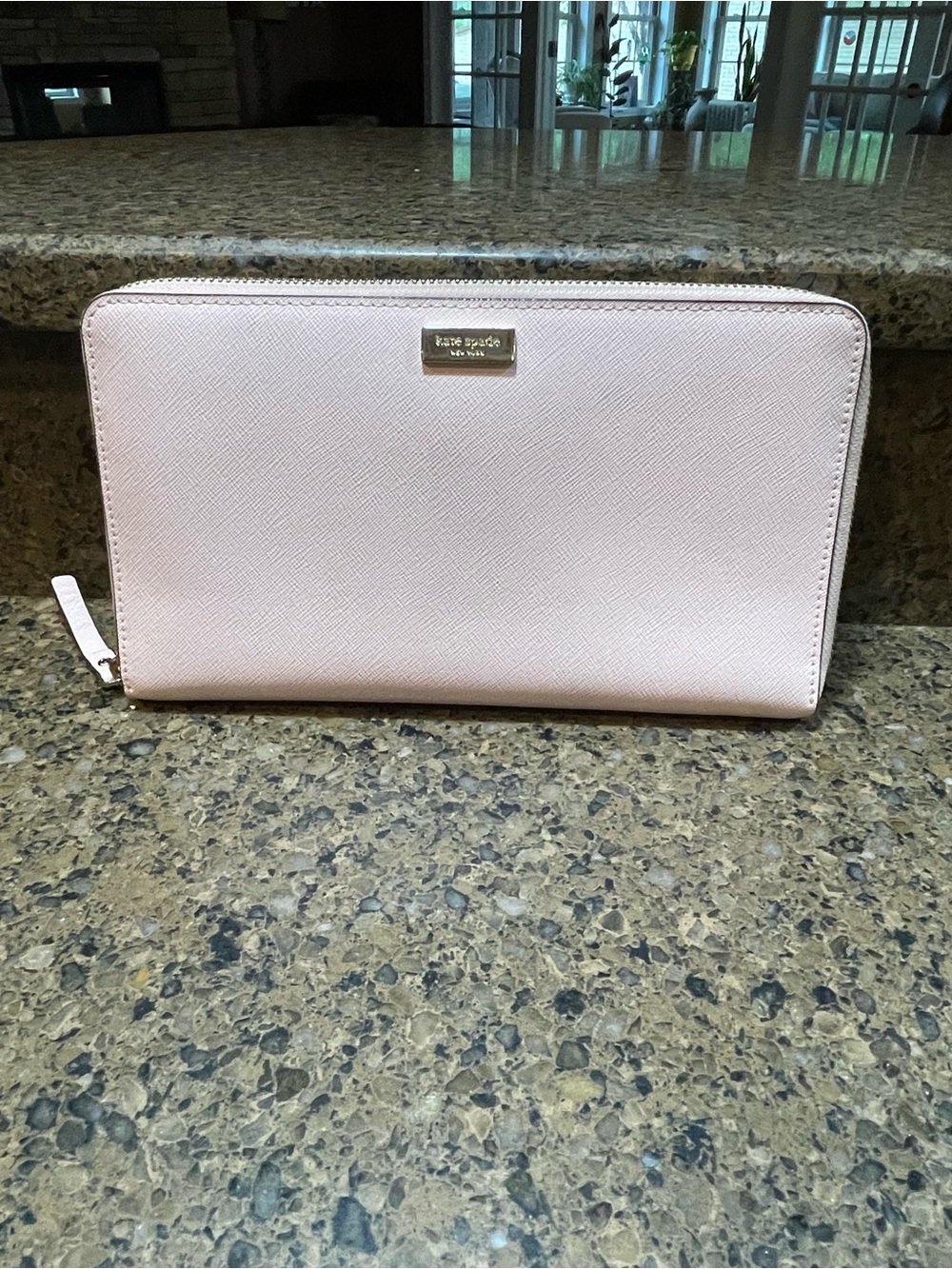 KATE SPADE Newbury Lane Neda Zip Around Wallet POSYPINK (953) Feminine Luxury